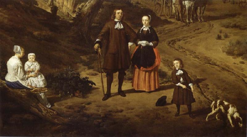 REMBRANDT Harmenszoon van Rijn Portrait of a couple with two children and a Nursemaid in a Landscape oil painting image